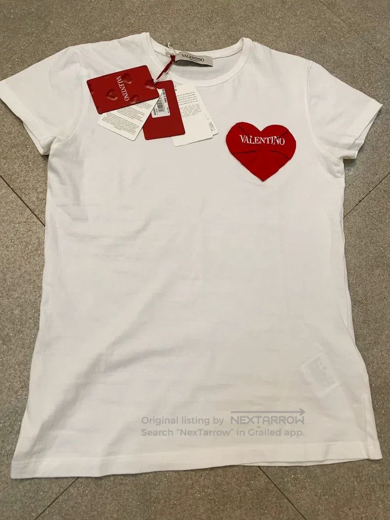 Valentino Valentino Valentine's Day limited edition white T-shirt Size S / US 4 / IT 40 - 1 Thumbnail