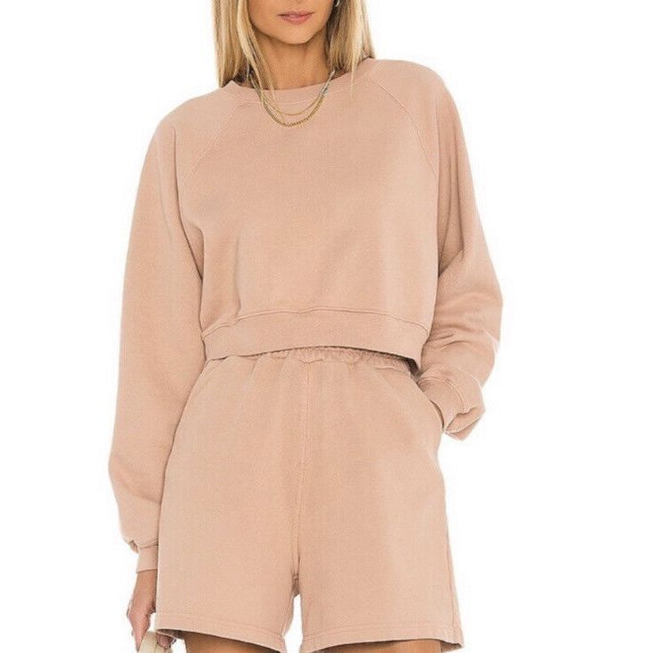 Other SIXTHREESEVEN Women's The Raglan Crewneck Sweatshirt in Nude Size L / US 10 / IT 46 - 2 Thumbnail