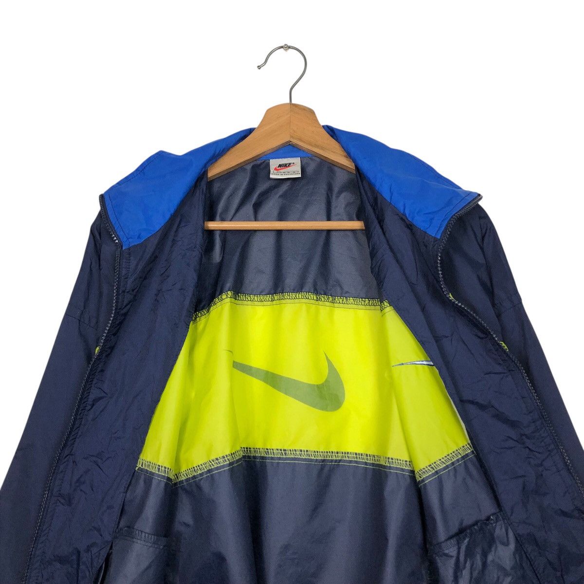 Nike Vintage Nike Swoosh Windbreaker — Electric Yellow Panel Size US M / EU 48-50 / 2 - 15 Thumbnail