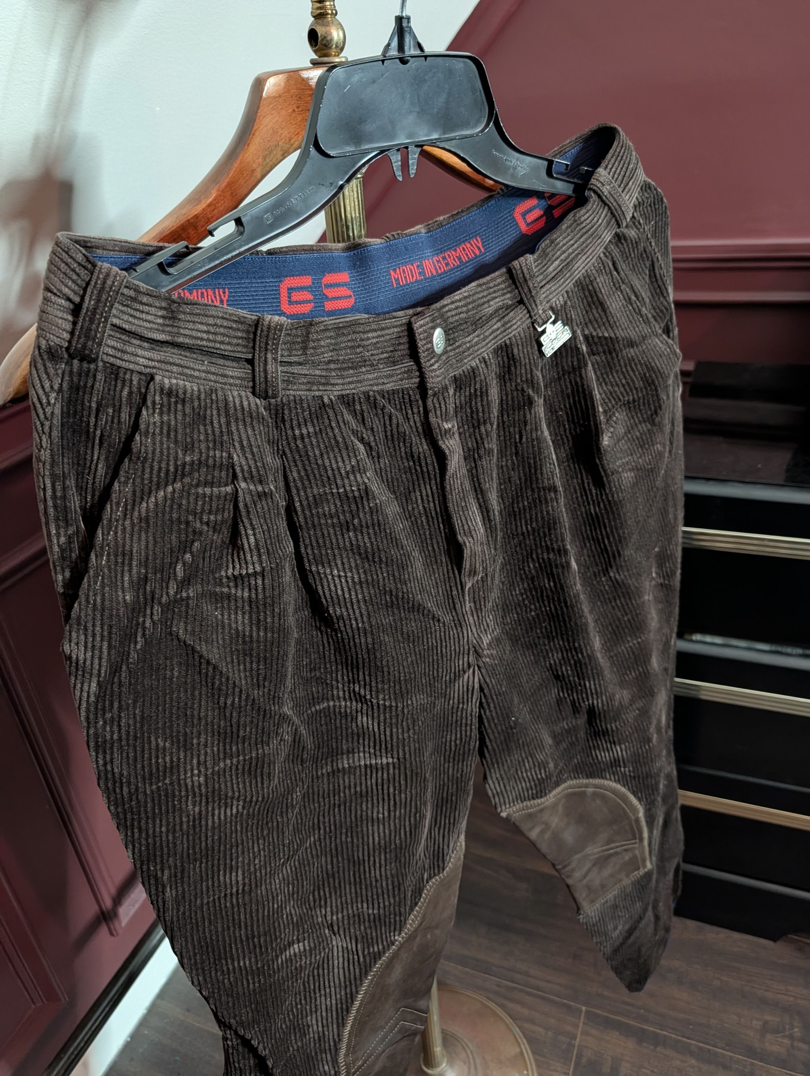 Vintage Gerry Schumacher VTG corduroy leather knee ski pants Size US 30 / EU 46 - 2 Thumbnail