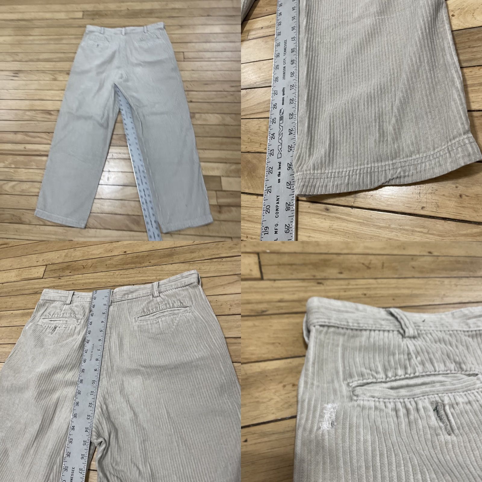 Vintage VINTAGE Cambridge Classics Men Corduroy Pants 34x28 Cream Grunge Y2K Straight Casual Autumn Winter 34 Mens Size US 34 / EU 50 - 8 Thumbnail