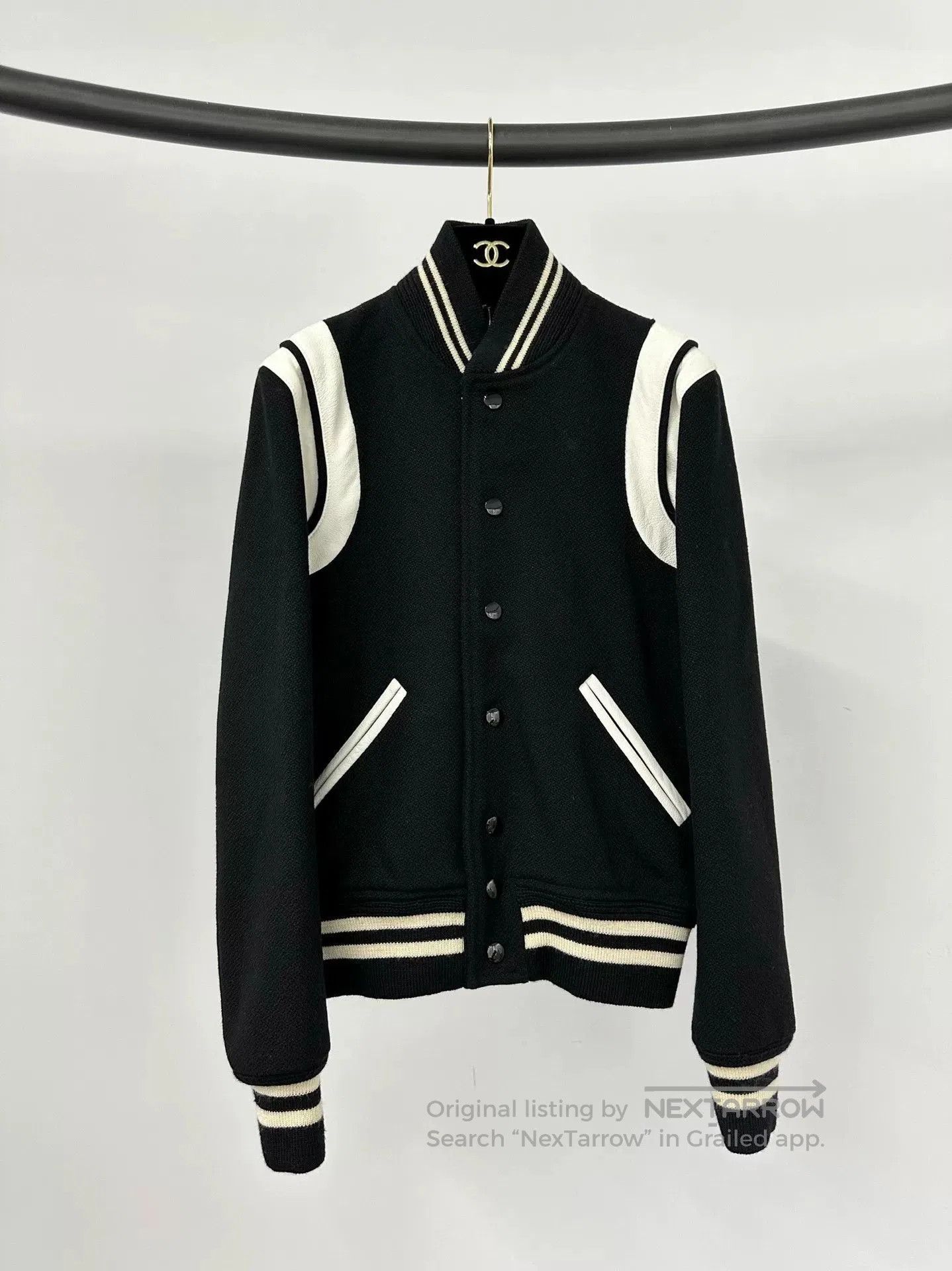 Saint Laurent Paris Saint Laurent Black White Varsity Jacket. Size XS / US 0-2 / IT 36-38 - 1 Thumbnail