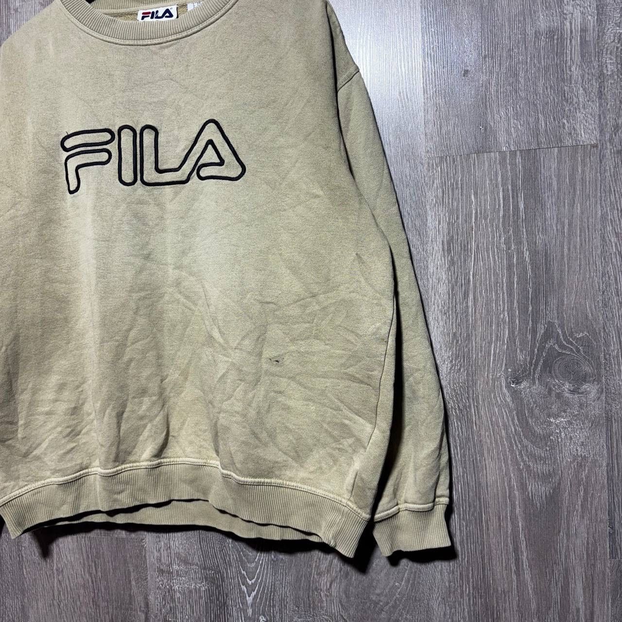 Fila Vintage 90s Fila Beige Sweatshirt Big Logo Y2K Size US XL / EU 56 / 4 - 4 Thumbnail