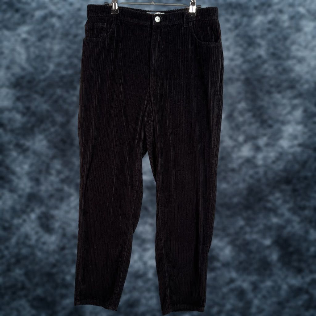 Zara Zara Pants Womens 8 Black Cotton Corduroy Straight Chino Slim Denim Collection Corduroy Pants Women's 8 Black Cotton Size 30" / US 8 / IT 44 - 1 Thumbnail