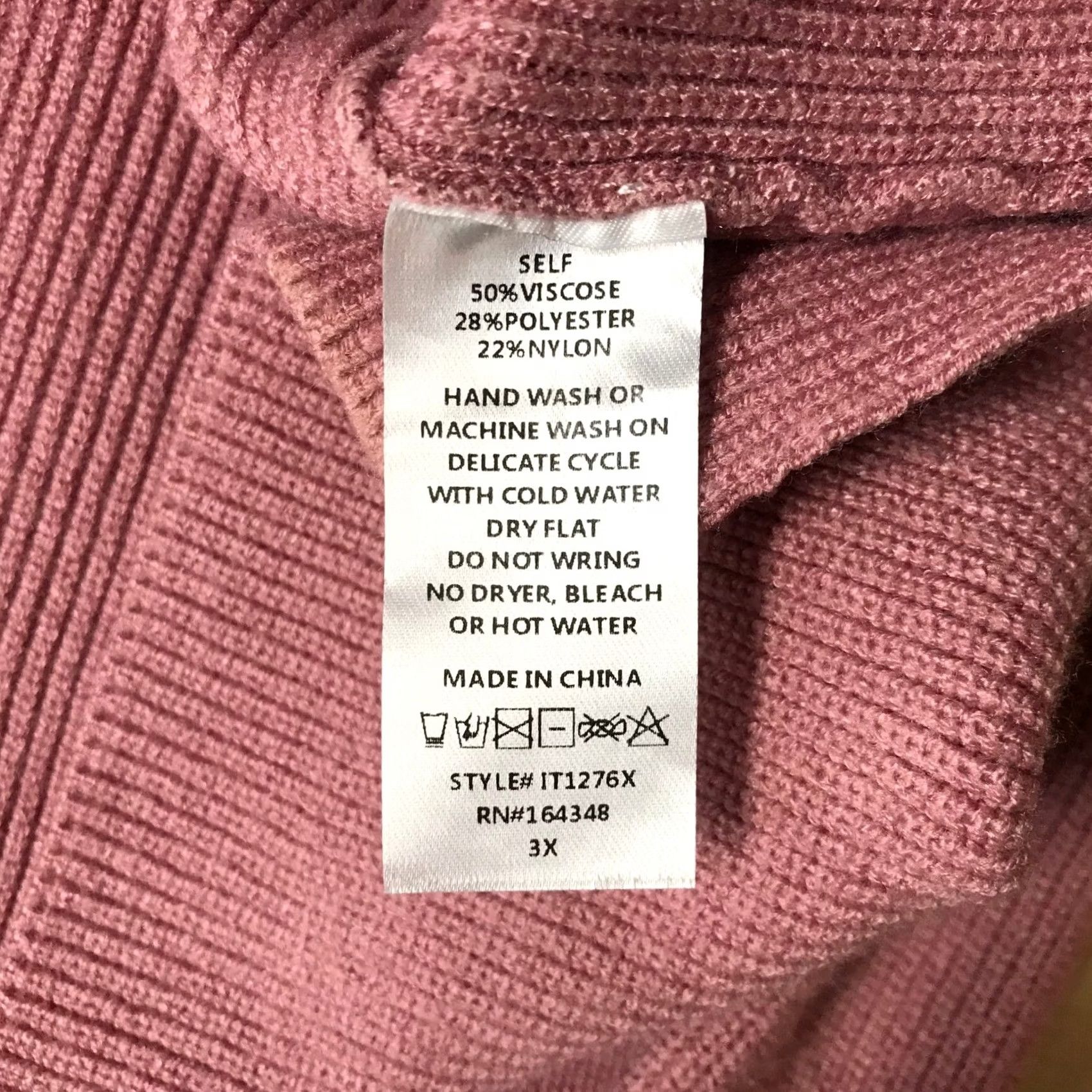 Vintage FIRST LOVE BY LOVELYN Dusty Rose Ribbed Collared Long Sleeve Sweater 3X Size XXL / US 16-18 / IT 52-54 - 8 Thumbnail