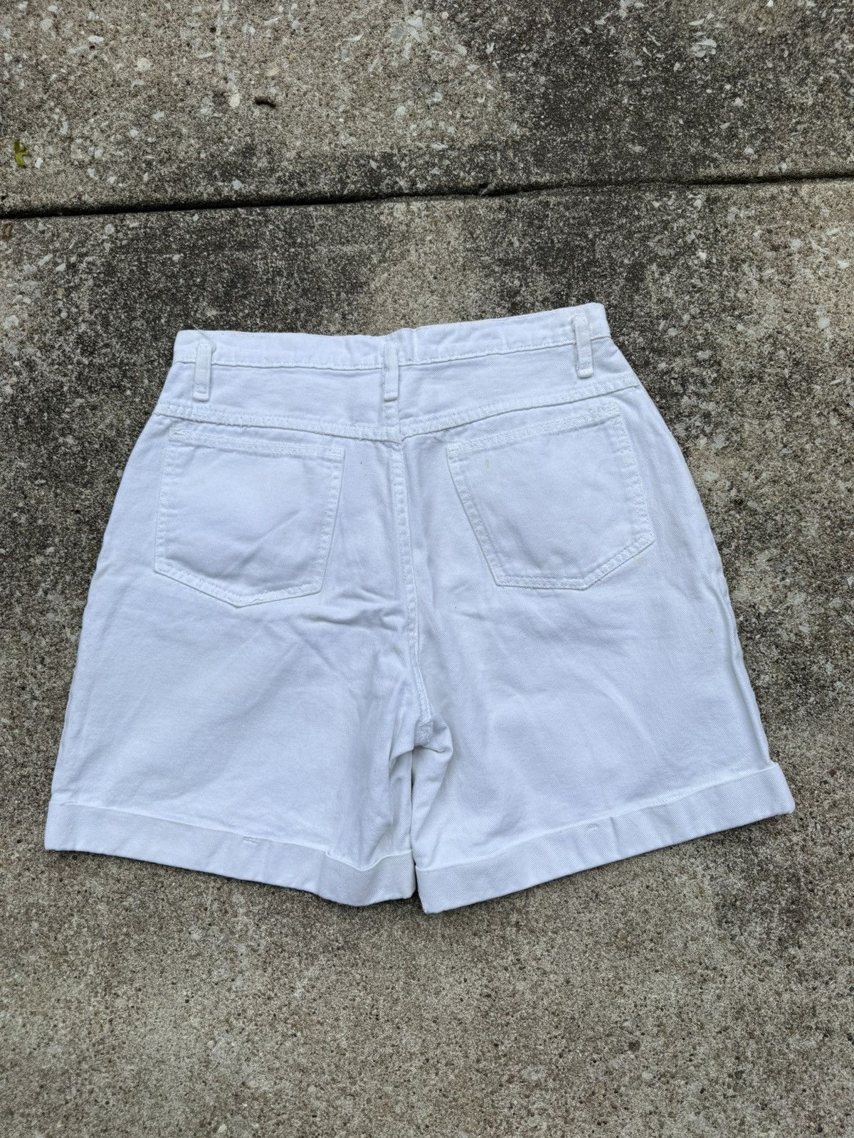 Vintage Vtg Action West High Waist White Denim Shorts Size 32" / US 10 / IT 46 - 6 Thumbnail
