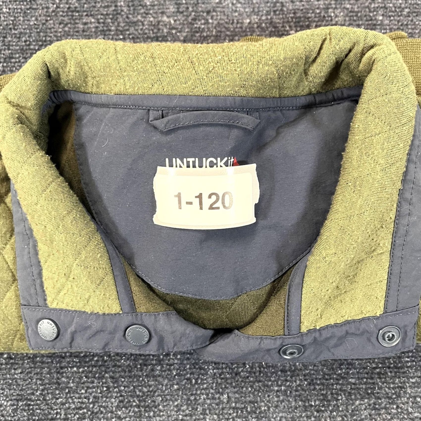 UNTUCKit VINTAGE Untuckit Pullover Shirt Mens XL Green Quilted Snap Button Fleece Sweatshirt Casual Size US XL / EU 56 / 4 - 7 Thumbnail