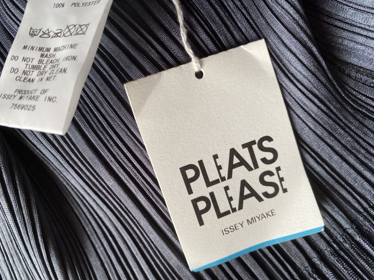 Issey Miyake Pleats Please Steel Navy Top Size L / US 10 / IT 46 - 6 Thumbnail
