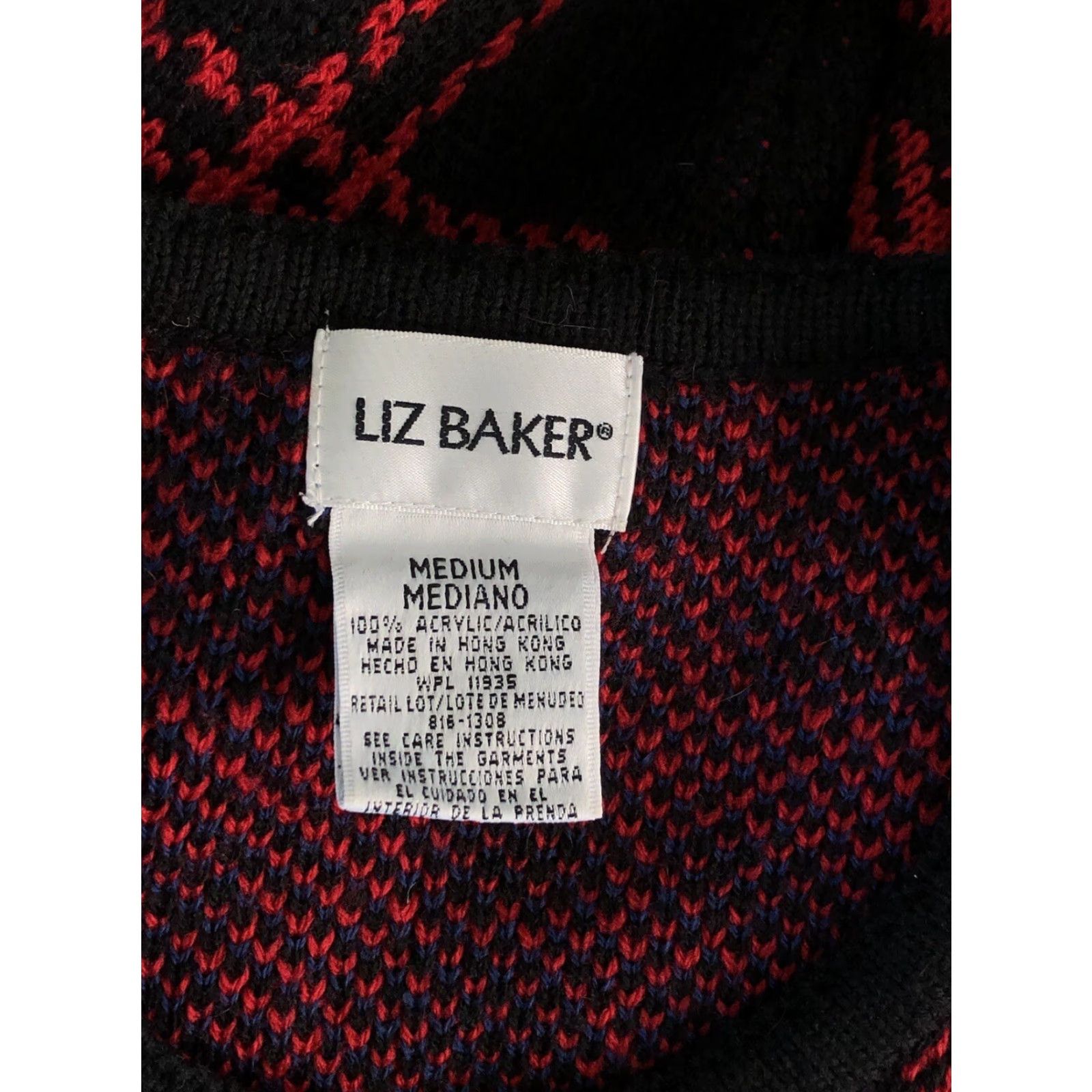 Vintage VINTAGE Liz Baker Cardigan Sweater M Red Plaid Knit Button Up 90s Holiday Academia Women Size L Red Mens Womens Girls Boys Size L / US 10 / IT 46 - 4 Thumbnail