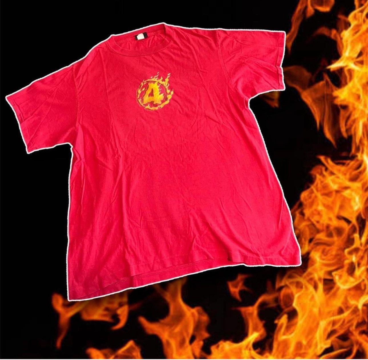 Changes Vintage 90s SINGLE STITCH HUMAN TORCH FROM FANTASTIC 4 movie Size US XL / EU 56 / 4 - 3 Thumbnail