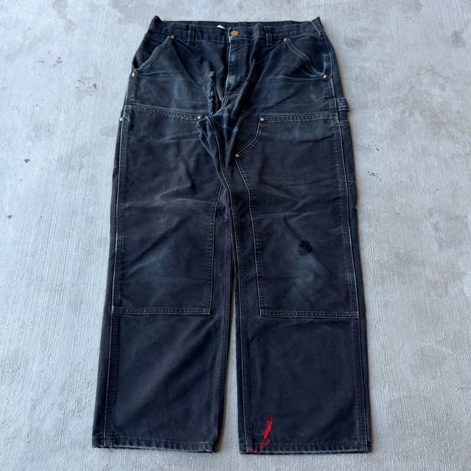 Carhartt × Vintage Vintage Y2K Carhartt black double knee work carpenter pants Size US 32 / EU 48 - 1 Thumbnail