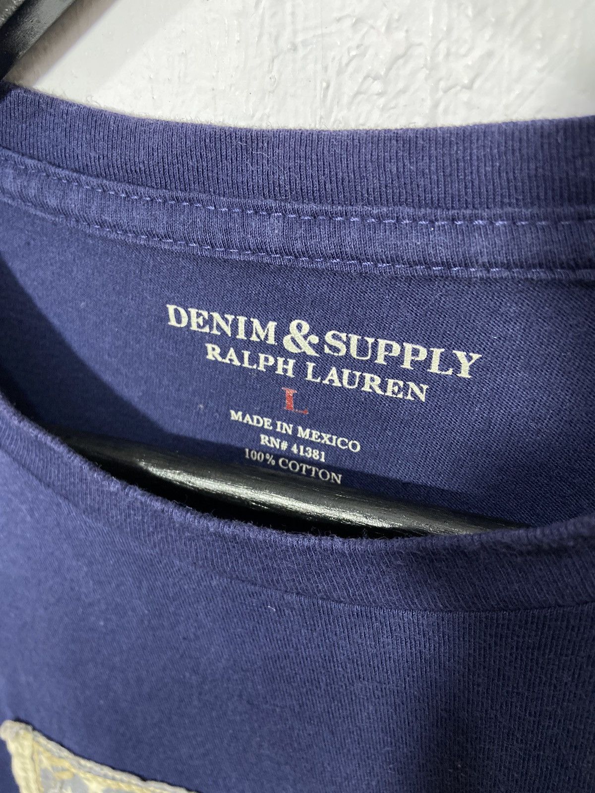 RRL Ralph Lauren Denim & Supply Ralph Lauren American Flag Tshirt Navy Size US L / EU 52-54 / 3 - 8 Thumbnail
