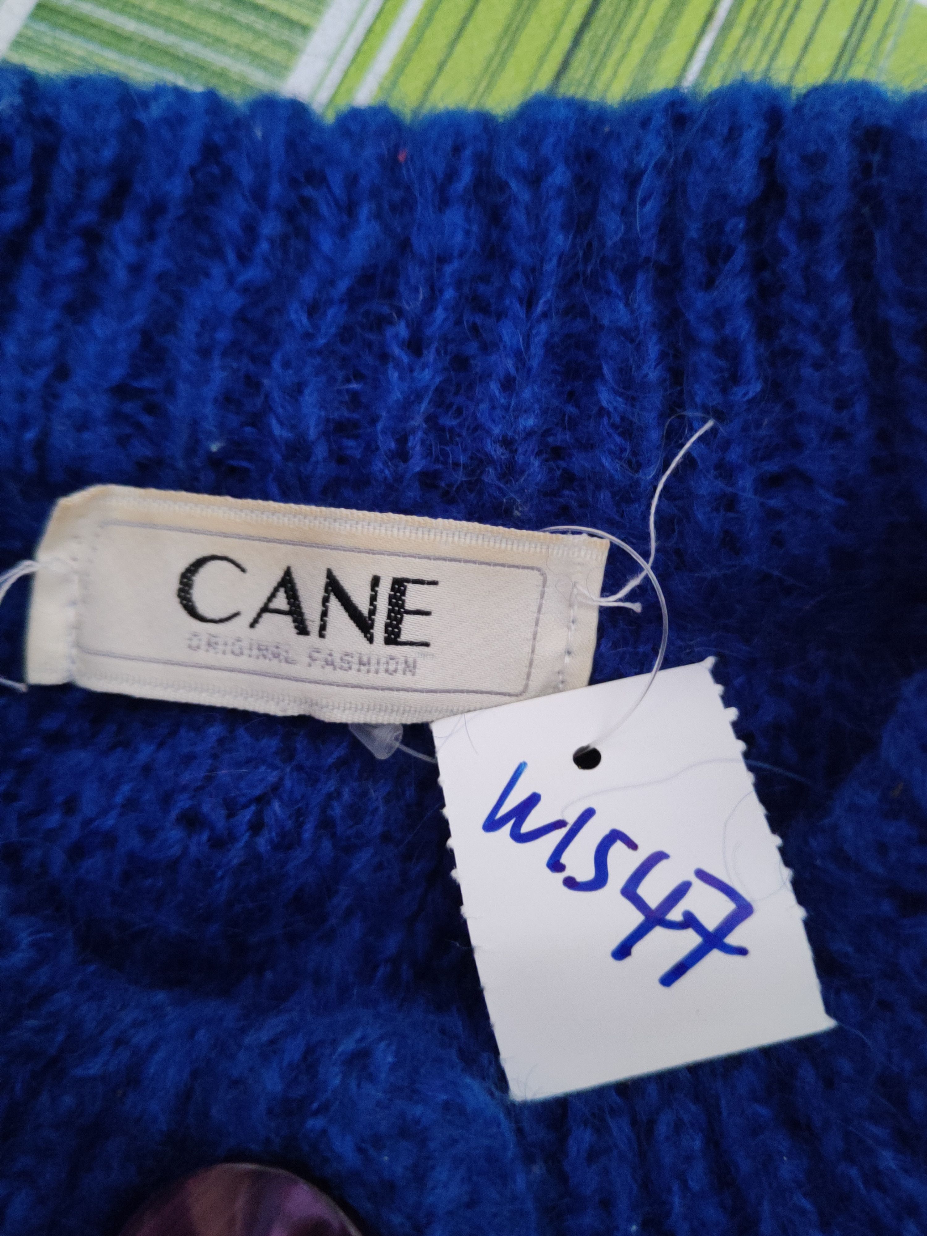 Vintage Cane Blue Knitwear Cardigan #W1547 Size M / US 6-8 / IT 42-44 - 11 Thumbnail