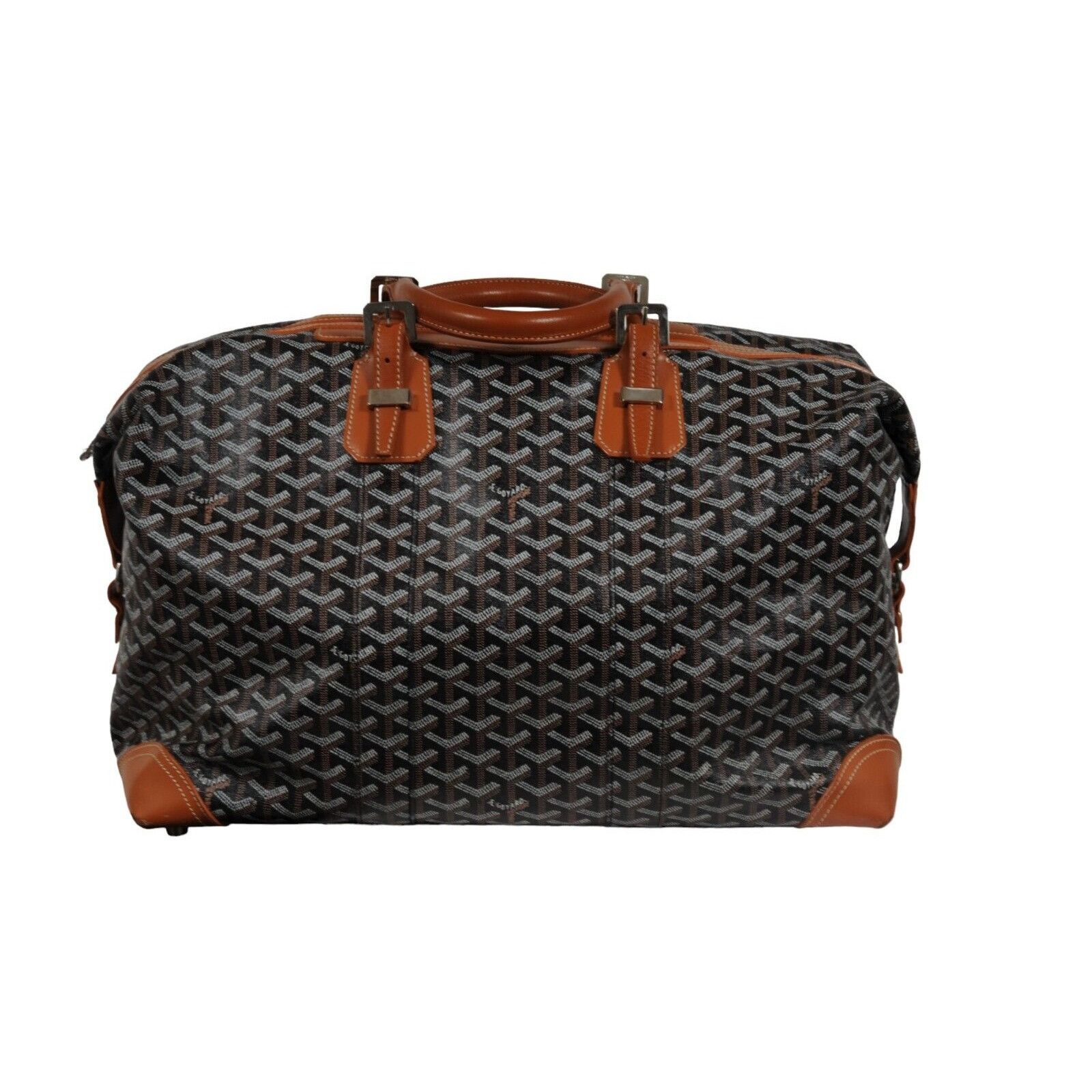 Goyard Boeing 45 Black Brown Leather Duffle Travel Carry On Size ONE SIZE - 8 Thumbnail