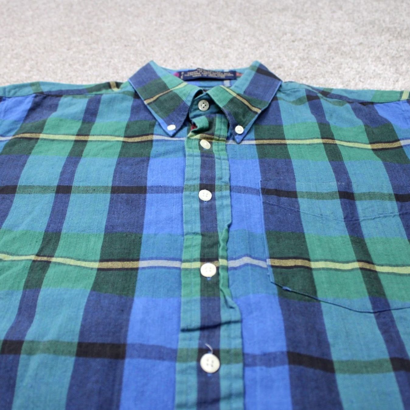 Ralph Lauren VINTAGE Ralph Lauren Chaps Shirt Mens Large Blue/Green L/S Button Up Boy Scout Tag Size US L / EU 52-54 / 3 - 5 Thumbnail