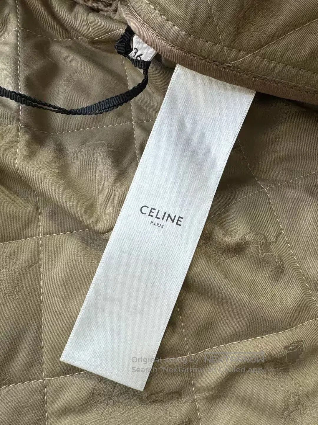 Celine celine beige quilted cotton jacket with collar. Size S / US 4 / IT 40 - 4 Thumbnail