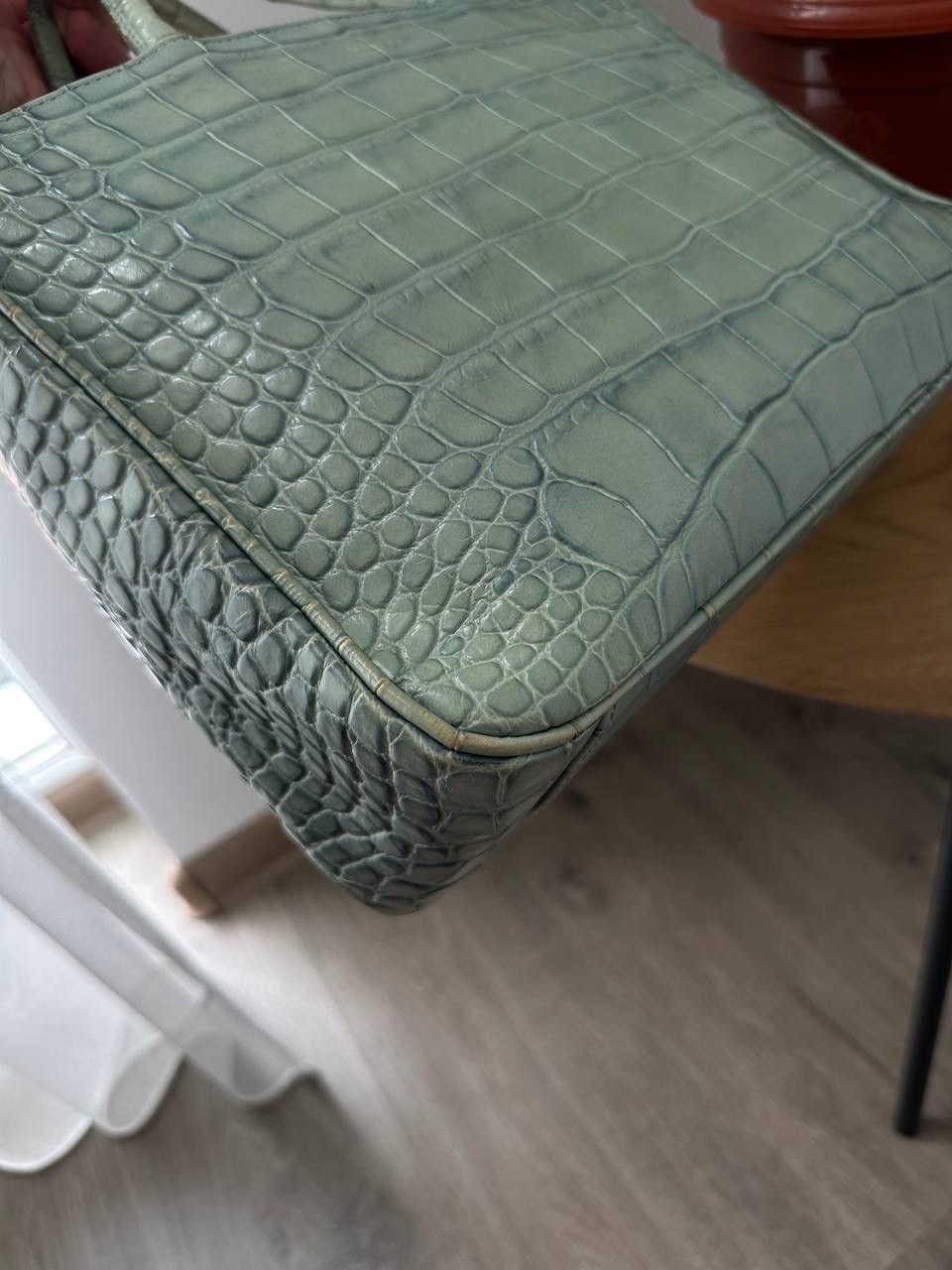 Furla Vintage Furla Faded Crocodile Embossed Leather Tote Bag Mint Size ONE SIZE - 10 Thumbnail