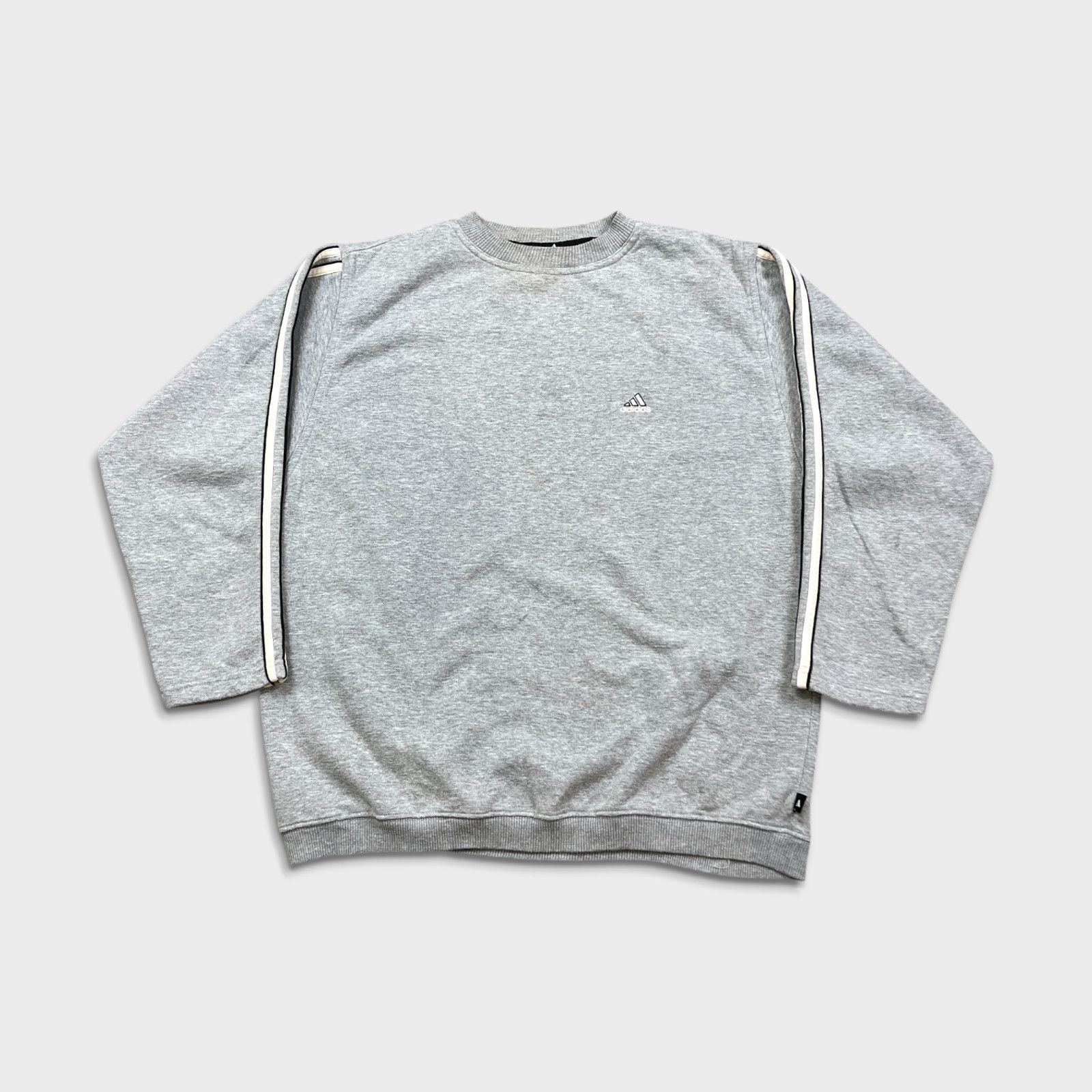 Adidas × Vintage Vintage Adidas Sweatshirt Large Essentials Stripes 90s Crew Size US L / EU 52-54 / 3 - 1 Thumbnail
