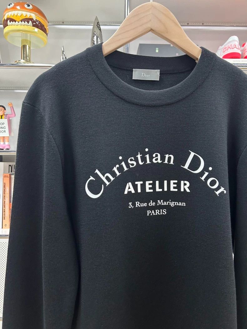 Dior Dior White slogan wool silk black round-neck knitted sweat Size US M / EU 48-50 / 2 - 3 Thumbnail