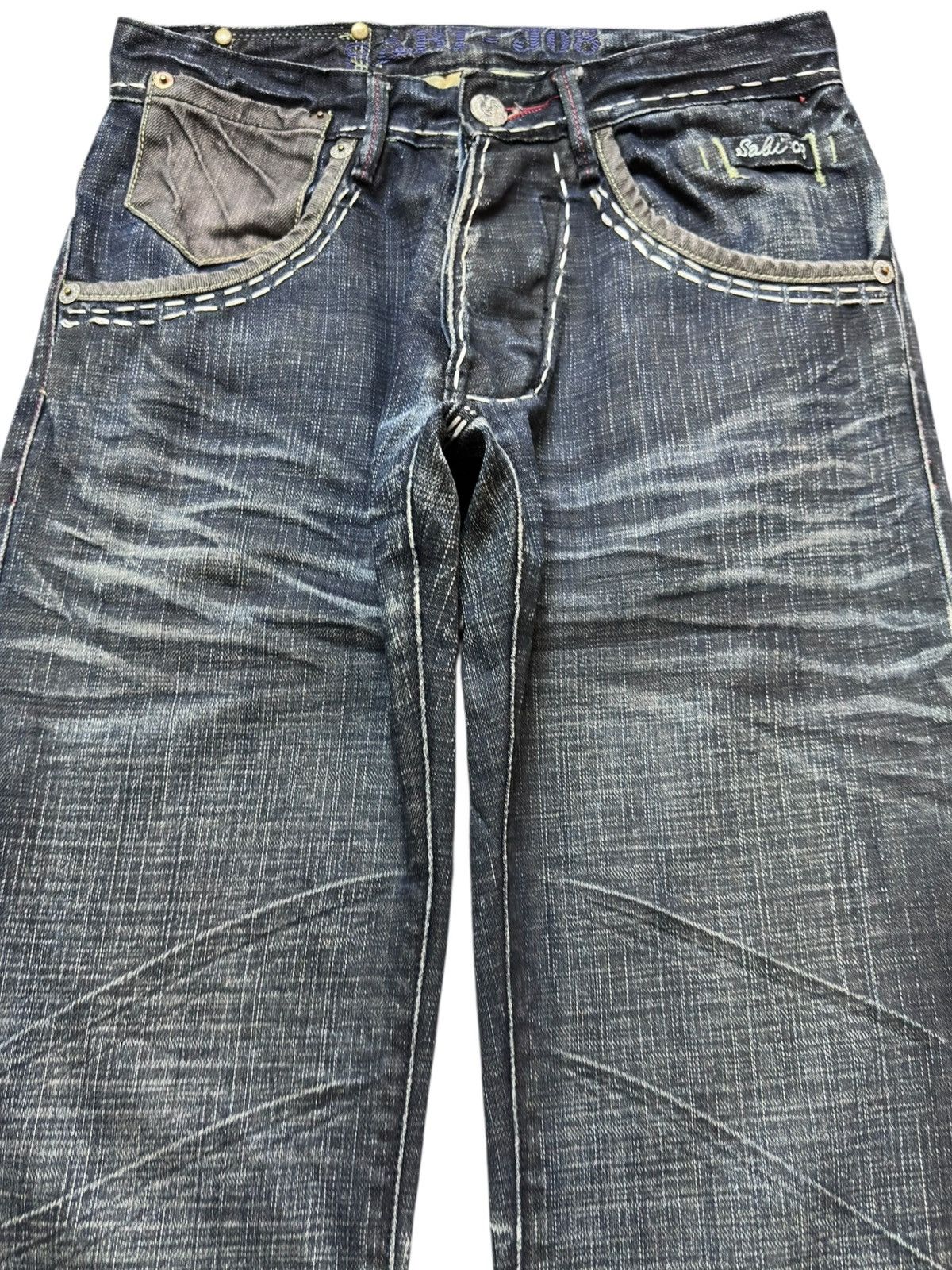 Kapital Vintage Sabi 09 Whiskers Avant Garde Style Jeans Size US 27 - 2 Thumbnail