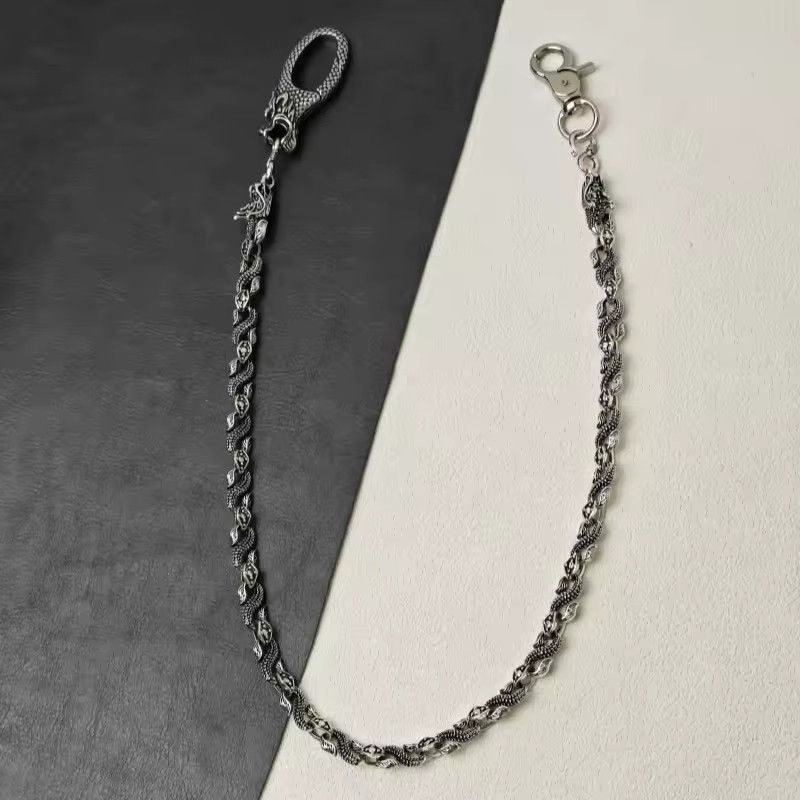 Japanese Brand × Jewelry Dragon Head Punk Pants Chain Silver Size ONE SIZE - 2 Thumbnail