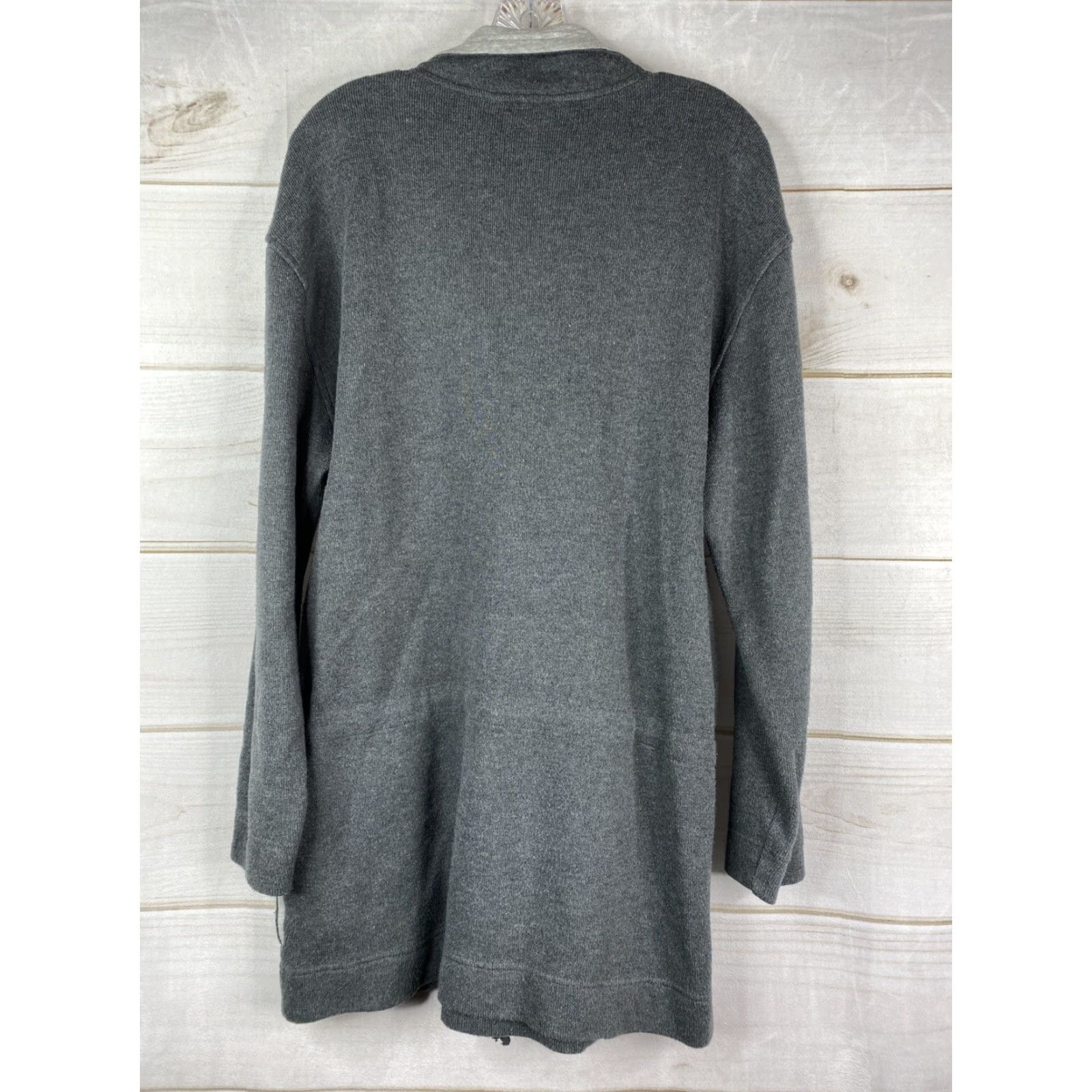 Lands' End VINTAGE Lands End Sweatshirt Womens M Gray Pullover 1/4 Zip Zip Front Pockets Stretch Knit Cotton Blend Casual Activewear Size M / US 6-8 / IT 42-44 - 5 Thumbnail