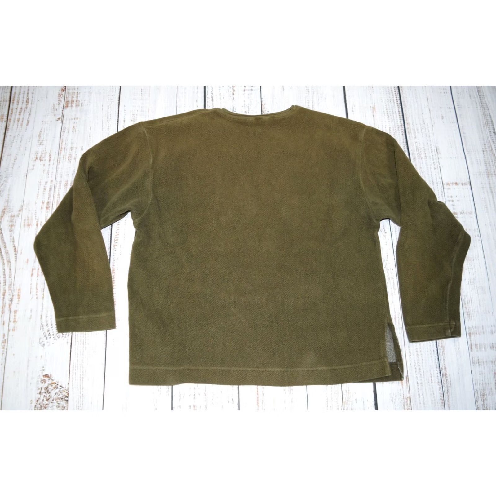 Olive VINTAGE O'HANLON MILLS Sweater OLIVE GREEN L Mens Pullover Herringbone Pattern Knit Size US L / EU 52-54 / 3 - 6 Thumbnail
