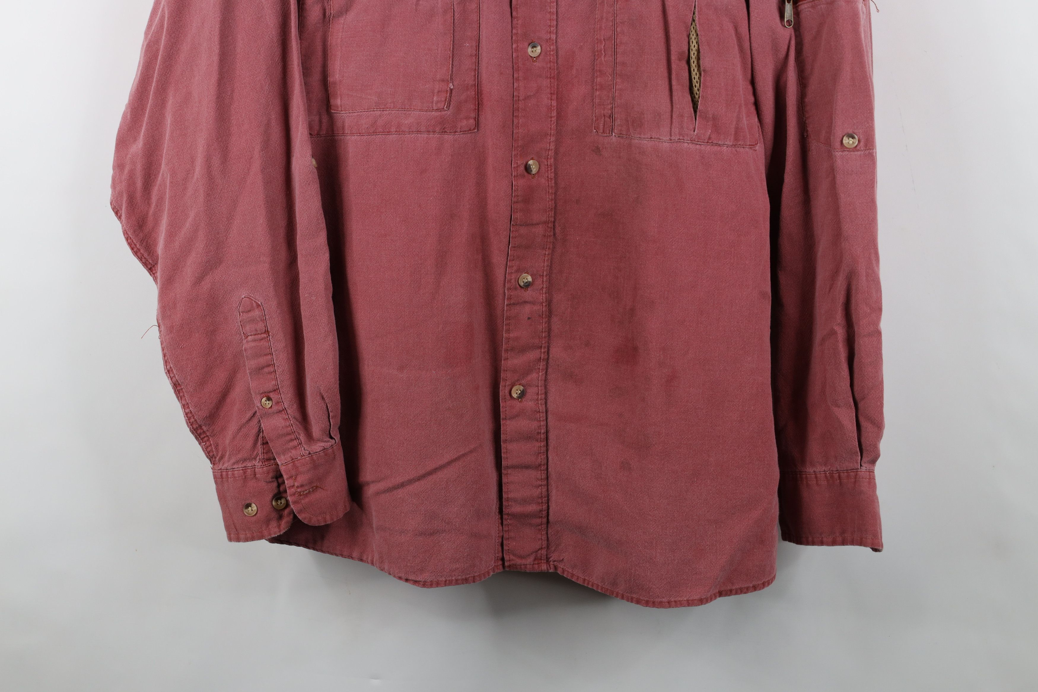 Vintage Vintage 90s Streetwear Baggy Double Pocket Button Shirt Red Size US XXL / EU 58 / 5 - 3 Thumbnail