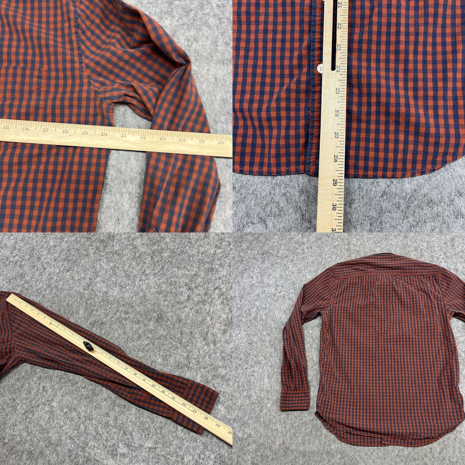 Lucky Brand Lucky Brand Shirt Mens M Blue Orange Check Slim Fit Saturday Stretch Long Sleeve Size US M / EU 48-50 / 2 - 9 Thumbnail