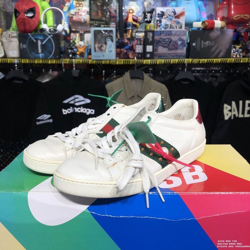 Gucci Gucci Ace Leather Studded Sneakers for Women - Size US 6.5 / IT 36.5 - 1 Thumbnail