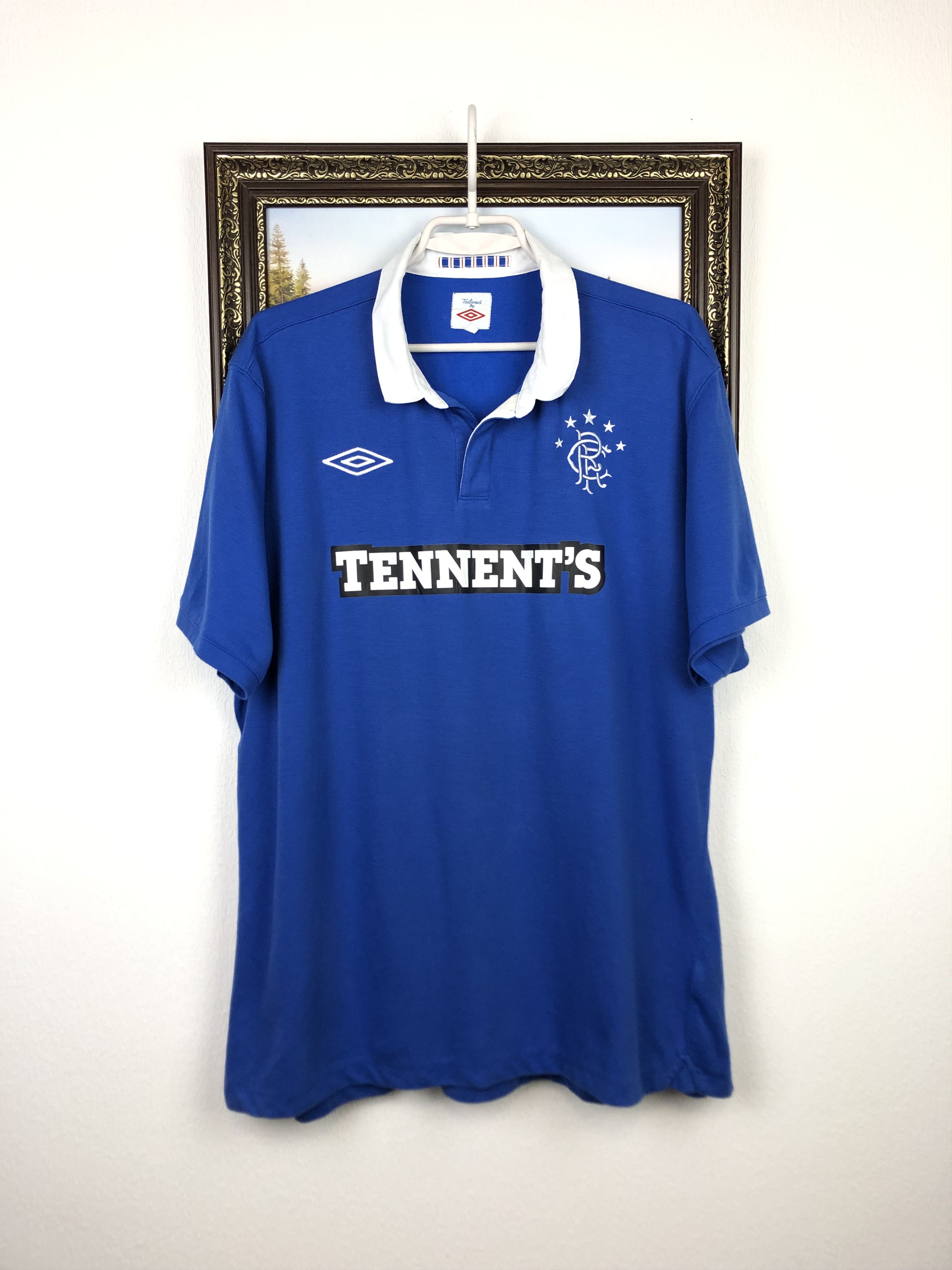 Vintage Rangers football shirt 2010 Soccer #17 Diouf Jersey Umbro Size US XL / EU 56 / 4 - 3 Thumbnail