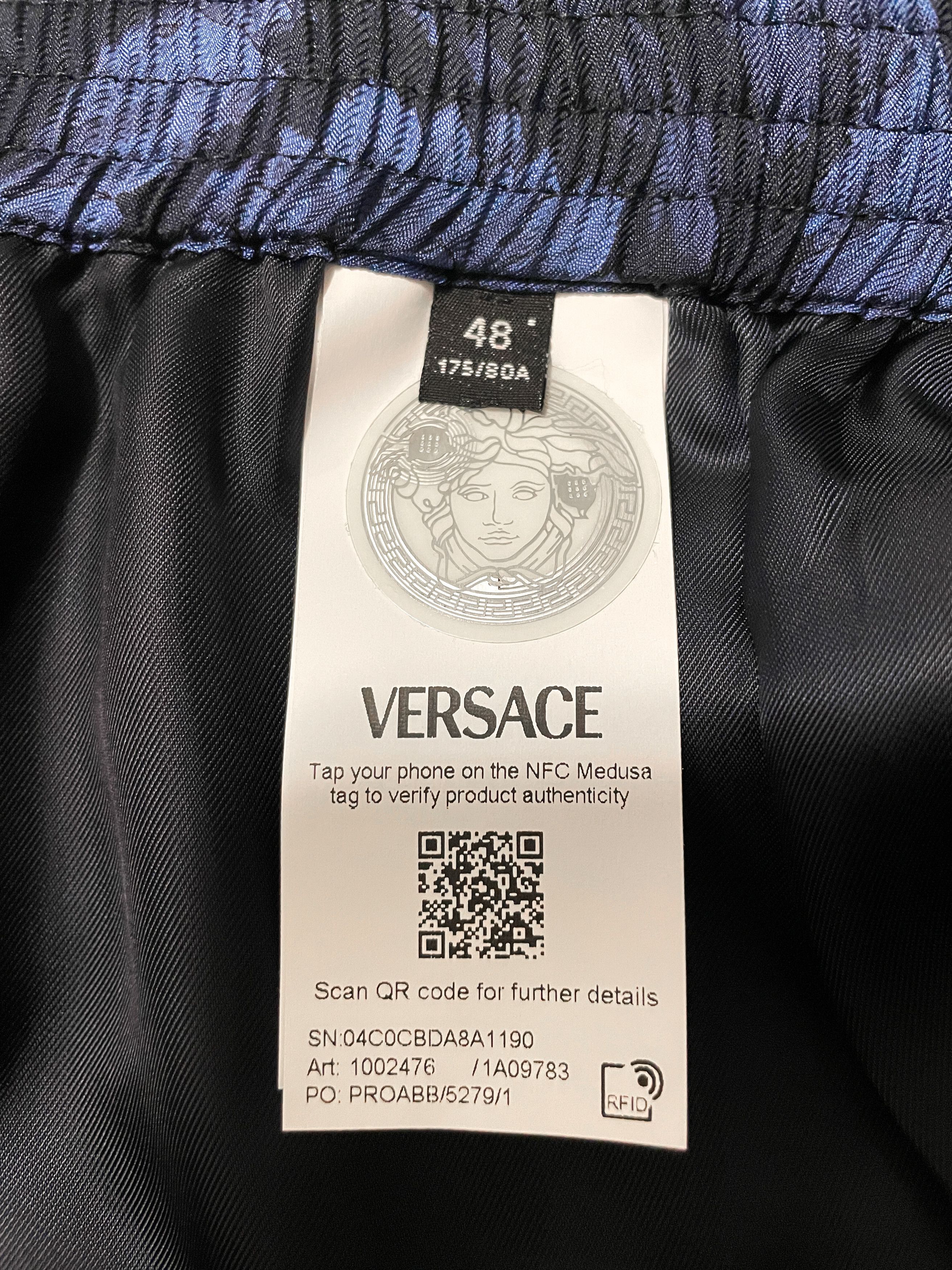 Versace VERSACE Navy Barocco Shorts Size US 32 / EU 48 - 5 Thumbnail
