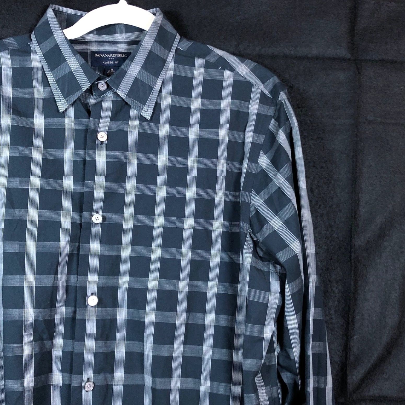 Banana Republic Banana Republic Mens Shirt Blue Plaid Button-Down Classic Fit 100% Cotton M Size US M / EU 48-50 / 2 - 5 Thumbnail