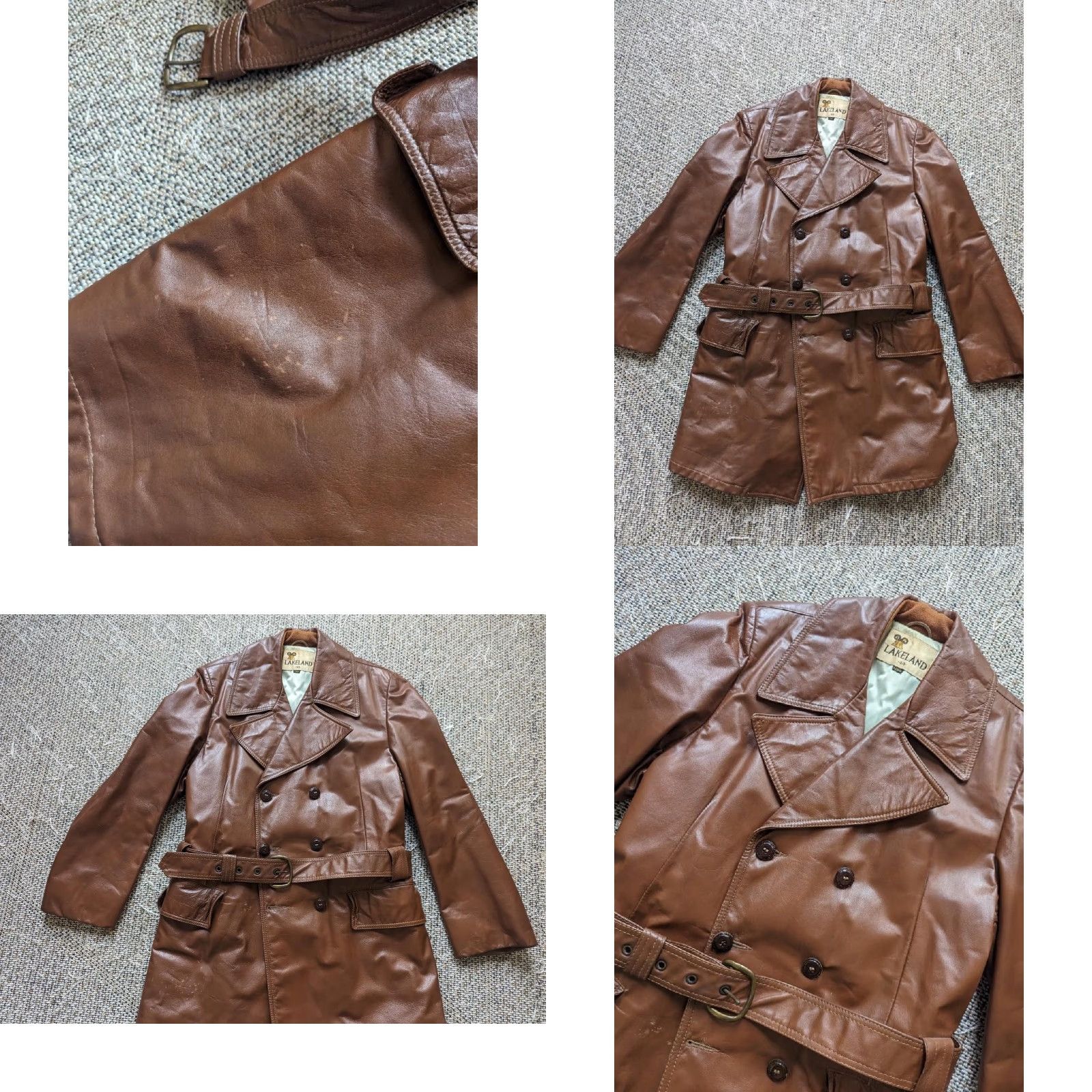 Vintage VINTAGE Lakeland Trench Coat Men M Brown Leather Belted USA Made Coat Size US M / EU 48-50 / 2 - 8 Thumbnail
