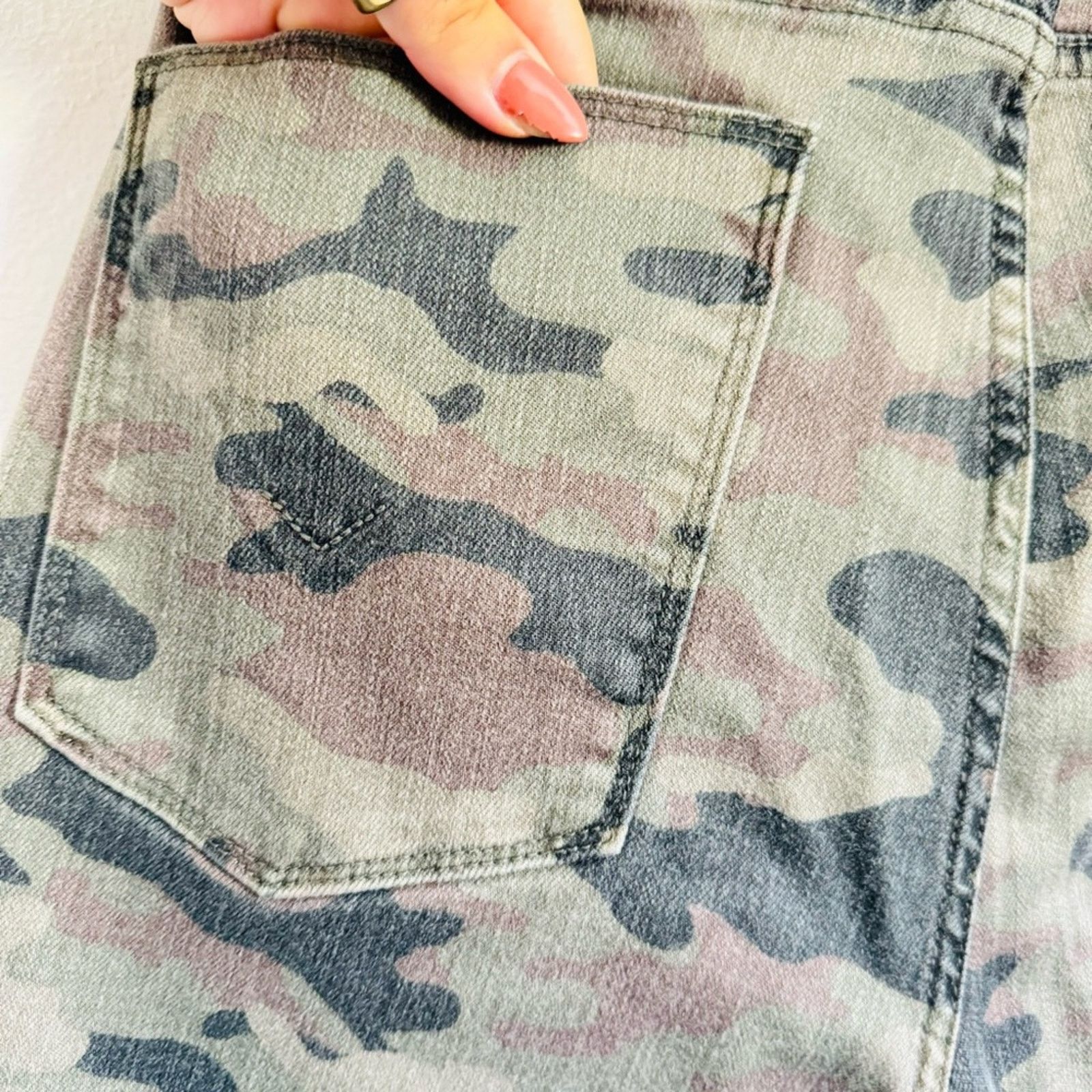 Hudson HUDSON Tan Olive Camo High Rise Super Skinny Leg Denim Jeans Size 28" / US 6 / IT 42 - 5 Thumbnail