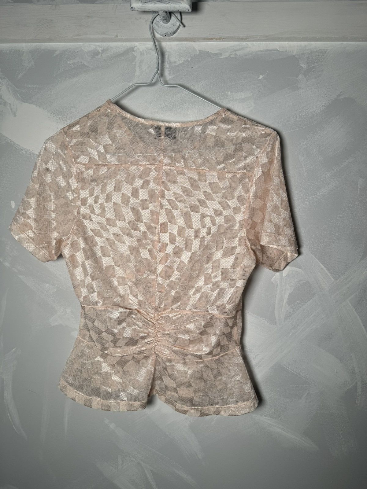 Collina Strada Collina Strada Lace Plaid Print Crew Neck Blouse Pink Size M / US 6-8 / IT 42-44 - 4 Thumbnail