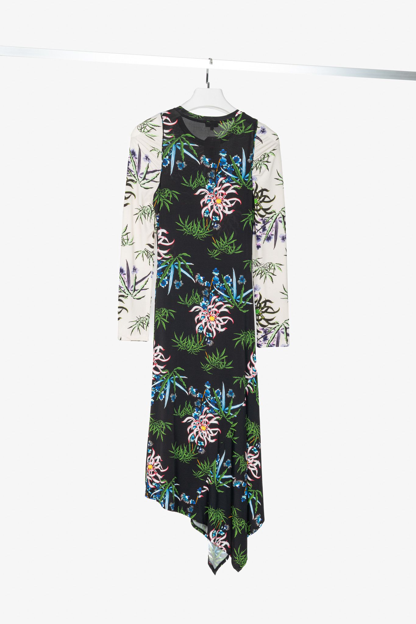 Kenzo Kenzo SS20 Sea Lily Long Sleeve Asymmetrical Midi Dress Size S / US 4 / IT 40 - 2 Thumbnail