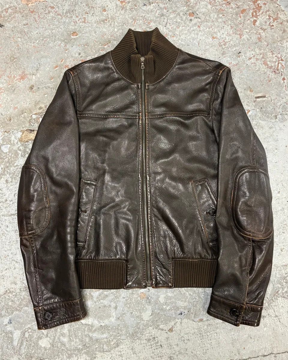 Prada 2000s Prada Brown Leather Premium Jacket Size US M / EU 48-50 / 2 - 1 Thumbnail