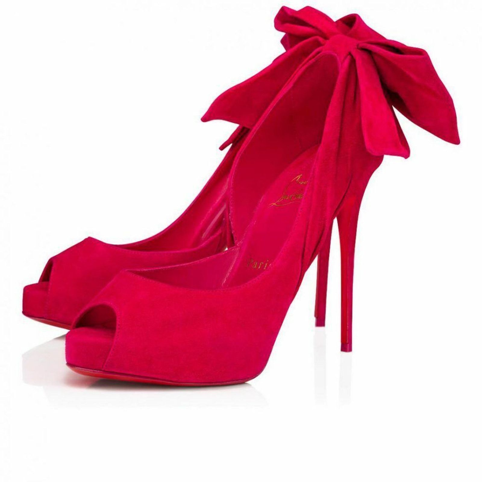 Christian Louboutin Rabakate Alta 120 Bomba Pink Suede Platform Heel Pump 37.5 Size US 7.5 / IT 37.5 - 1 Thumbnail
