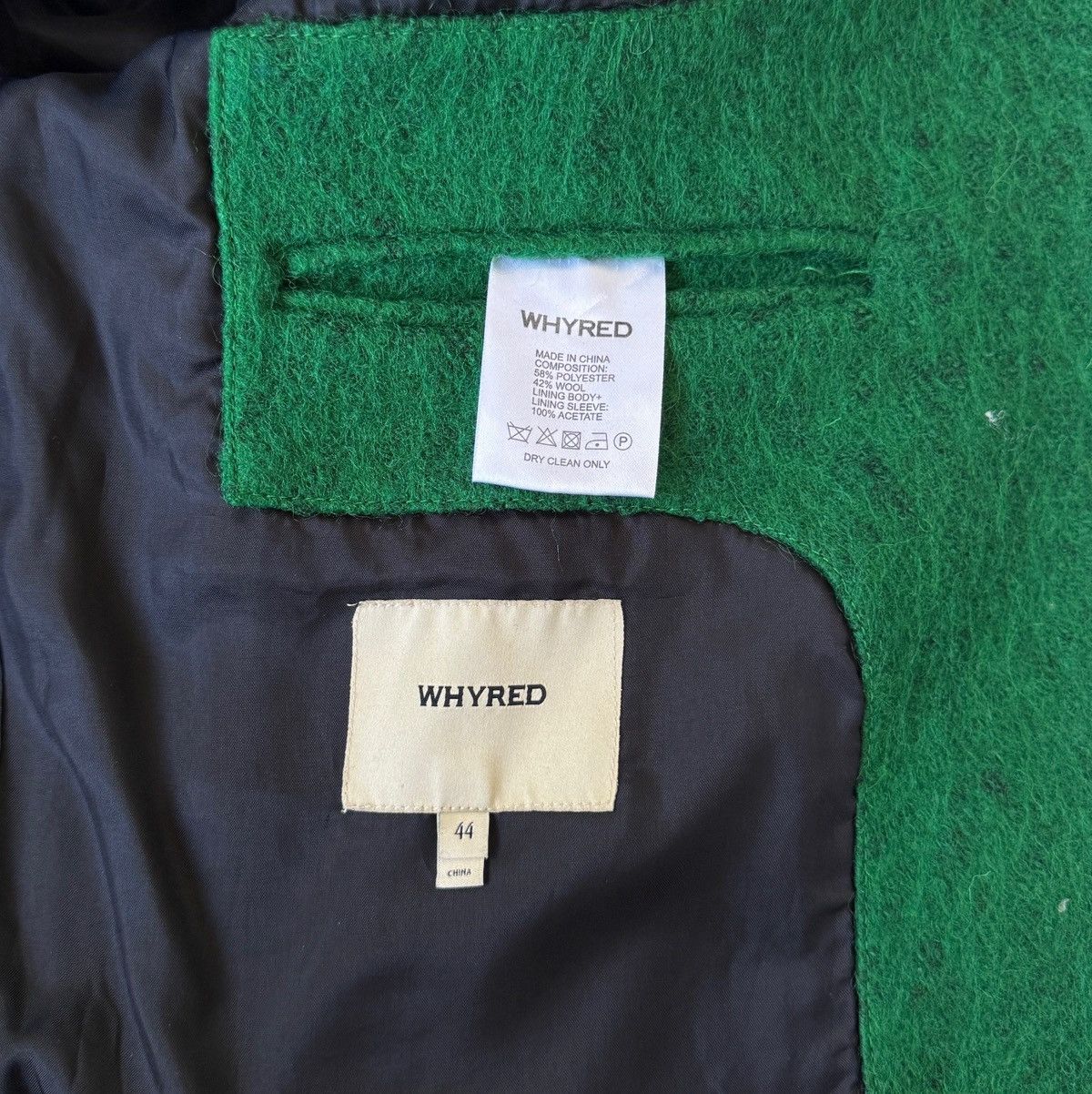 Whyred Whyred Green Mohair Bomber Jacket — Rib Collar (44 / S) Size US S / EU 44-46 / 1 - 3 Thumbnail