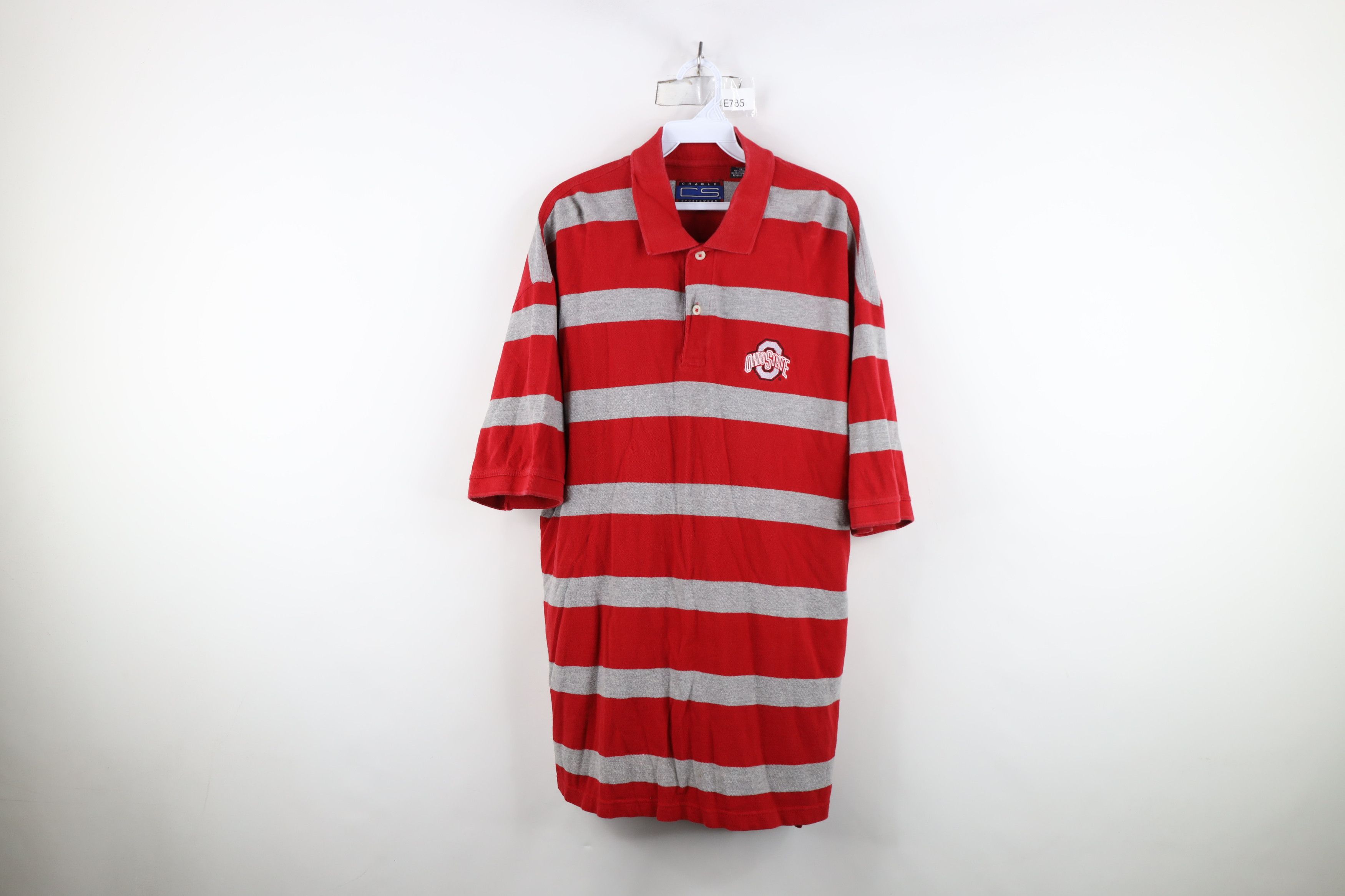 Vintage Vintage 90s Ohio State University Striped Rugby Polo Shirt Size US XL / EU 56 / 4 - 1 Thumbnail