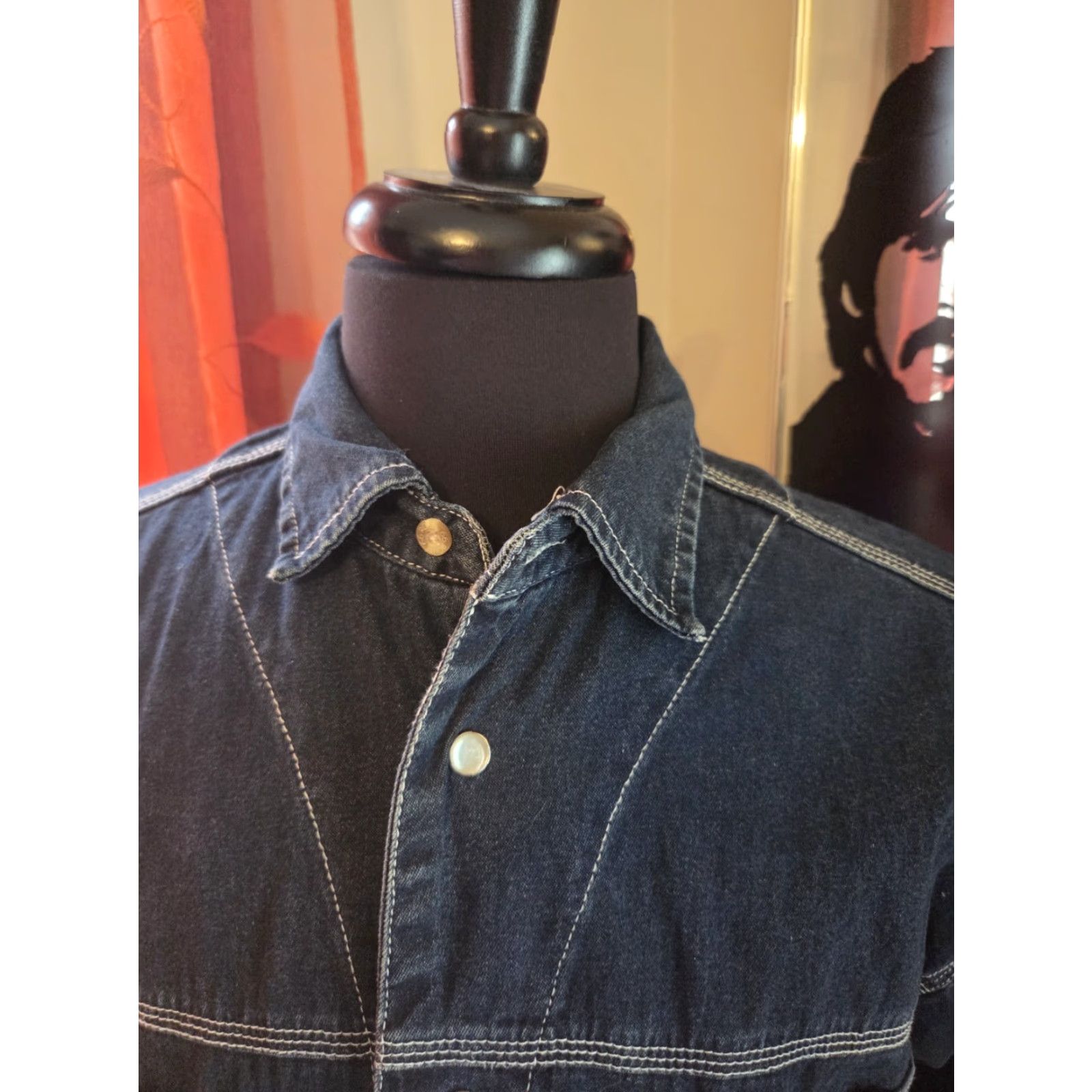Route 66 Route 66 Mens Shirt Denim Size M Western Workwear Pearl Snap Pockets NWT Blue Cotton Button-Up Regular Fit Collared Cowboy Western Theme Mens Size US M / EU 48-50 / 2 - 3 Thumbnail