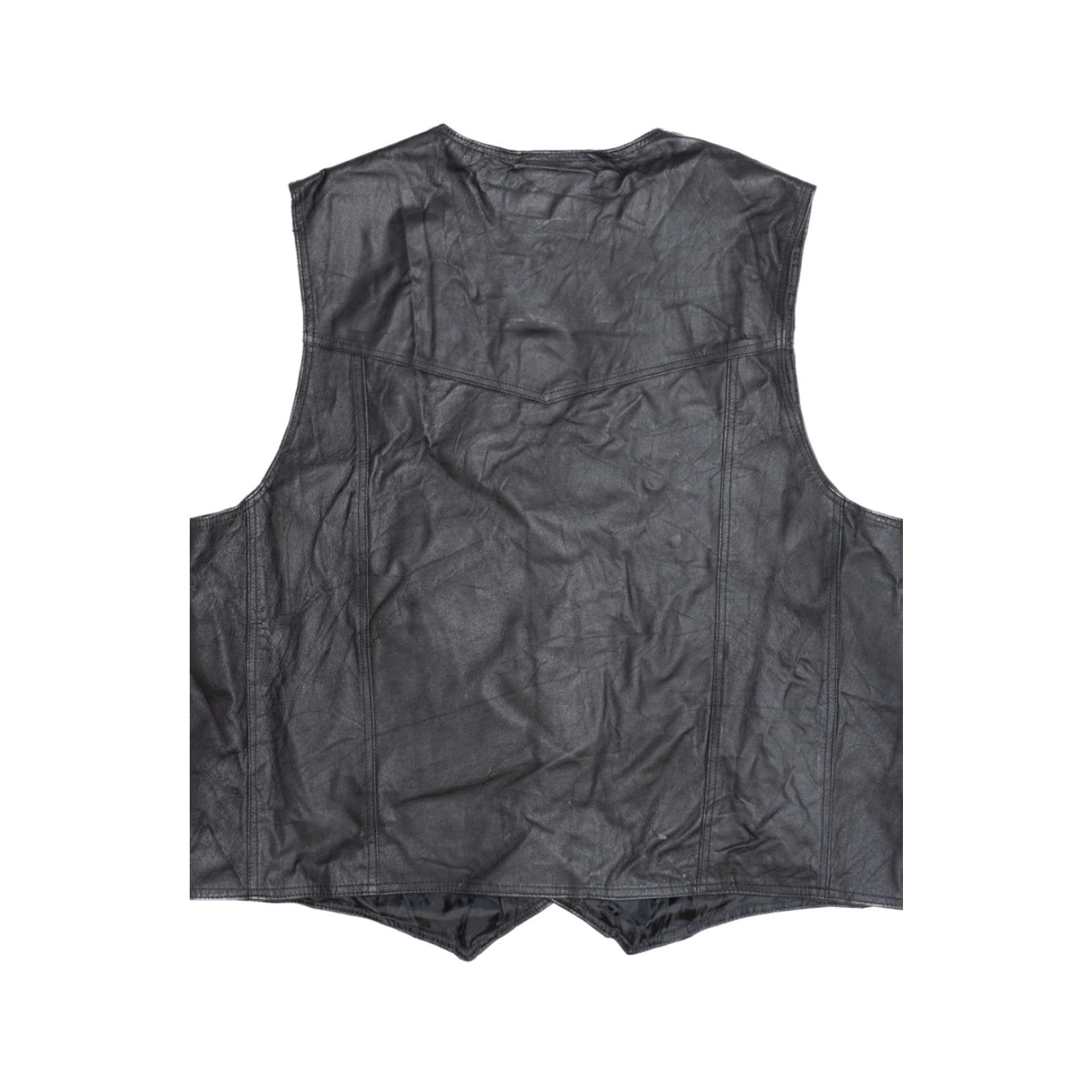Vintage VINTAGE Red Ranch Leather Vest 1990s X-Large Black Leather / Nylon / Polyester Mens, Womens Size US XL / EU 56 / 4 - 2 Thumbnail