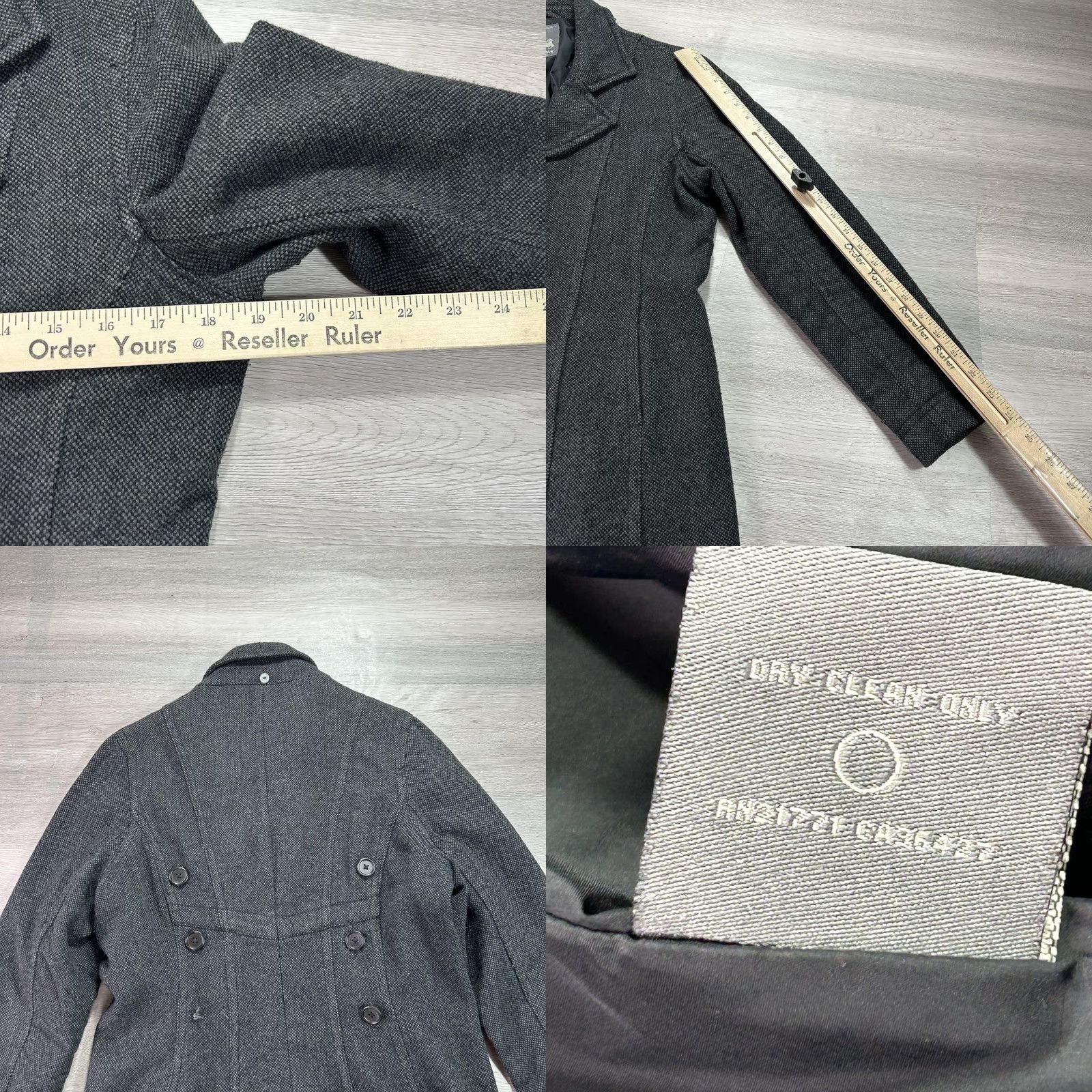 Vintage Spiewak Coat Womens M Gray Wool Herringbone Single Breasted Long Overcoat Size M / US 6-8 / IT 42-44 - 8 Thumbnail