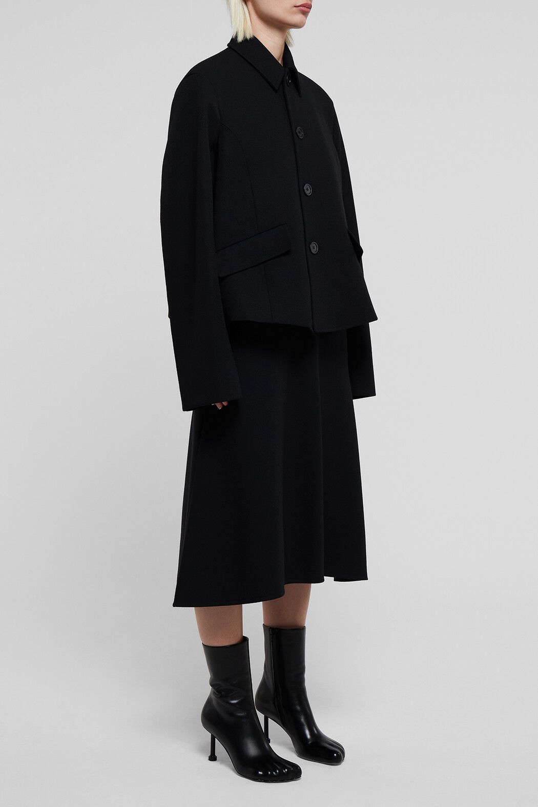 Balenciaga o1s1wg110325 Deconstructed Jacket in Black Size L / US 10 / IT 46 - 3 Thumbnail