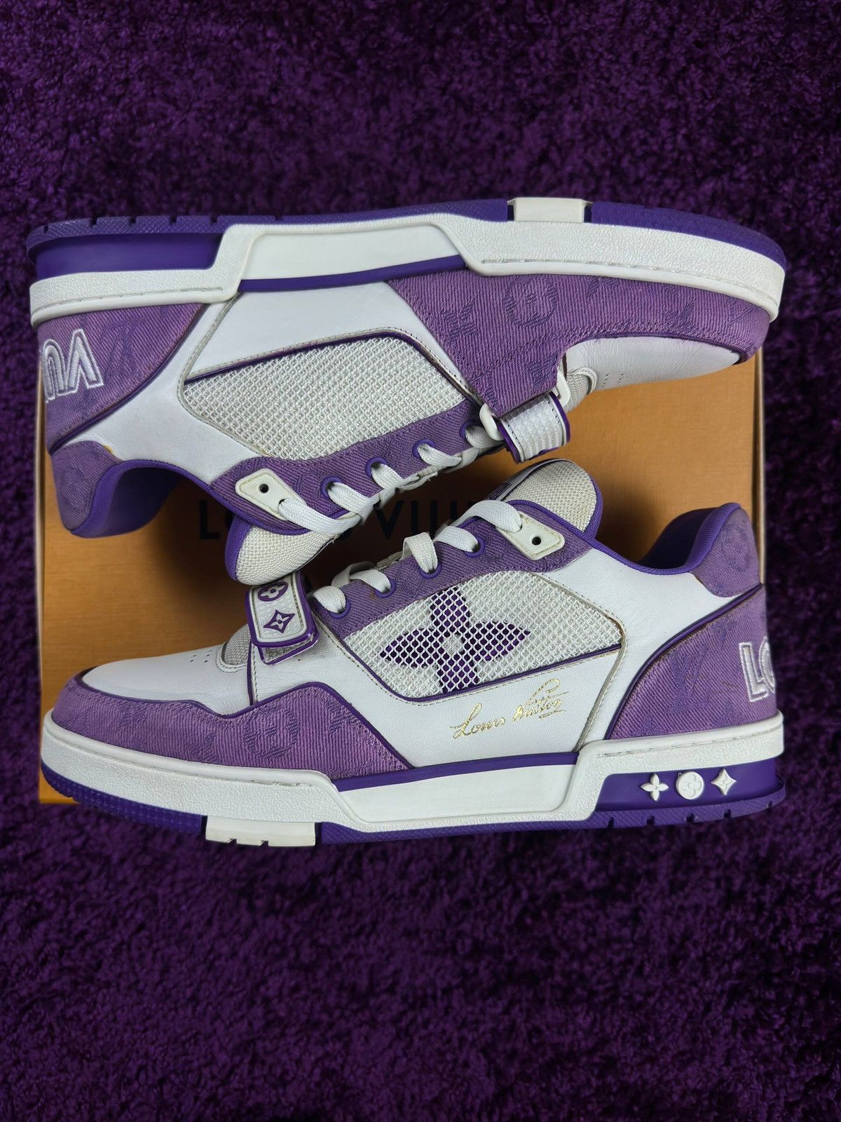 Louis Vuitton Louis Vuitton Trainer Purple/White Size US 10 / EU 43 - 3 Thumbnail