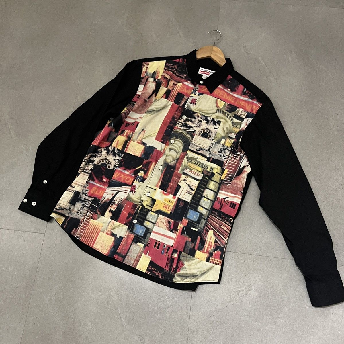 Supreme FW18 Supreme Comme Des Garcons SHIRT Patchwork Button Up ...