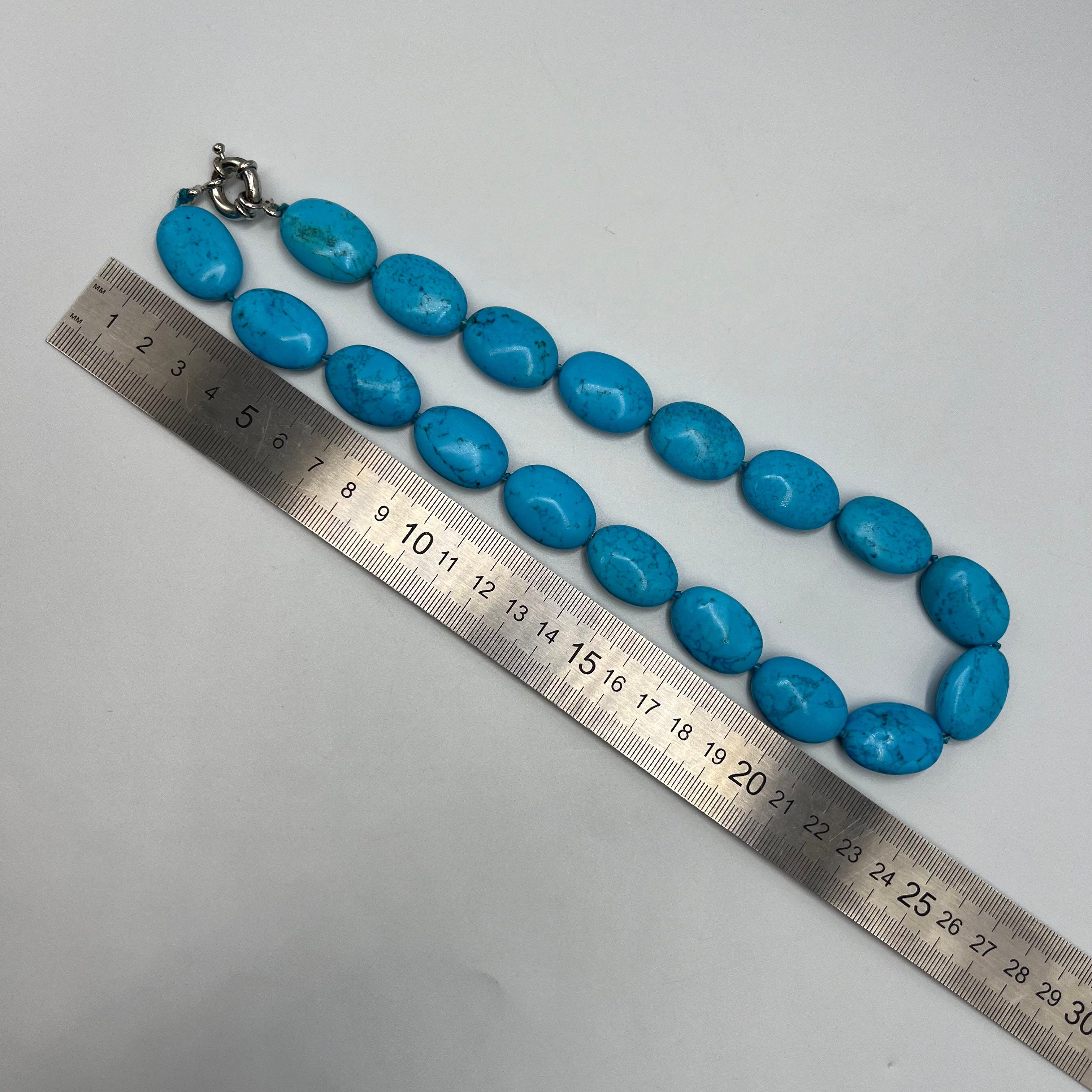 Vintage Vintage Necklace Turquoise Blue Natural Stone Jewelry Size ONE SIZE - 2 Thumbnail