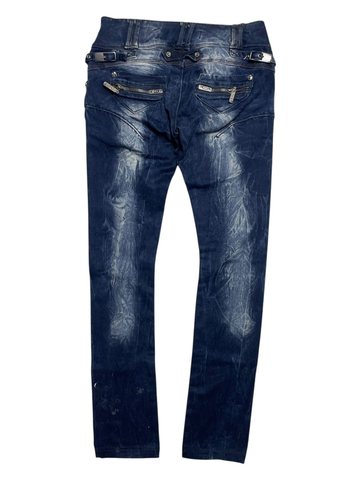 Japanese Brand 2000’s Estero Ragazza - Asymmetrical Bikers Denim Pants Size 28" / US 6 / IT 42 - 6 Thumbnail