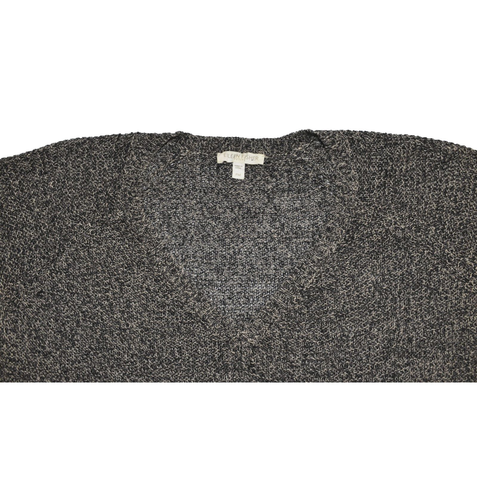 Eileen Fisher EILEEN FISHER Linen Knit 3/4 Sleeve V Neck Sweater Size PM Size M / US 6-8 / IT 42-44 - 4 Thumbnail